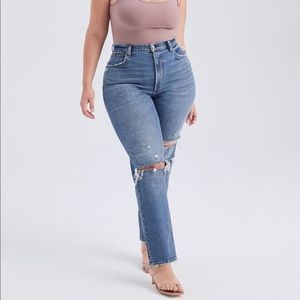 Abercrombie & Fitch The Skinny High Rose Curve Love Distressed Medium Wash 16